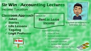 Lecture 12 Rent or Lease Income Gross Income Income Taxation [upl. by Durward]