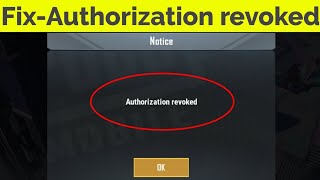 Fix Pubg Authorization Revoked ErrorSolve Authorization Revoked Pubg Mobile Facebook [upl. by Sami]