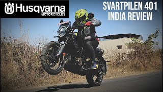 Husqvarna Svartpilen 401 India Review  Art in Motion [upl. by Llabmik]