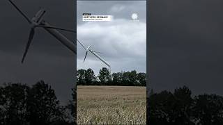 Wind Turbine Failure Caught on Film After Storm  AccuWeather [upl. by Smada]