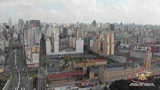 Pinacoteca de São Paulo e Av Tiradentes Brasil  visto de cima em 4K [upl. by Schaab25]