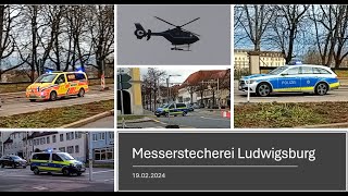 Messerstecherei in Ludwigsburg am 190224 Einsatz der Polizei [upl. by Alolomo174]