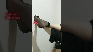 Black nylon Socks  cute socks try on  attractive feet  feet nailart nylon [upl. by Sivraj456]