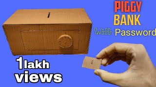 How to make piggy bank at home with cardboard [upl. by Olegna831]