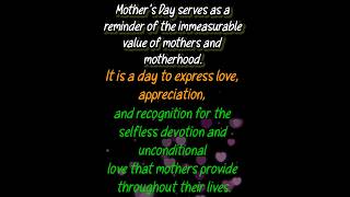 12th May  Happy Mothers day Mothers day wishes  mothers day meaning trending viral mom [upl. by Edy799]