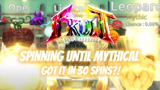 Spinning Fruits Until I Get MYTHIC I GOT SO LUCKY  Fruit Battlegrounds [upl. by Aracahs]