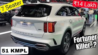 KIA New 7 Seater Hybrid SUV Launched  51KMPL Mileage  ₹14Lakh  Better Than Toyota Fortuner  2024 [upl. by Nirrol]