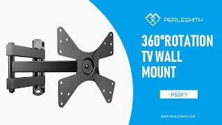 PSSF1 360° Rotation Full Motion TV Mount for 10quot  40quot TVs  PERLESMITH [upl. by Repsaj]