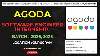 Agoda Internship 2025 Software Engineering in Gurgaon – JanMay Opportunity [upl. by Kroy]