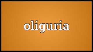 Oliguria Meaning [upl. by Hannej]