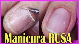 Limpieza de CUTICULA con MANICURA RUSA 💅 Paso a Paso 💅 [upl. by Orimlede]