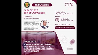 Webinar Cambios en el Reglamento del Beneficio Tributario para los Establecimientos de Hospedaje [upl. by Dinnie]