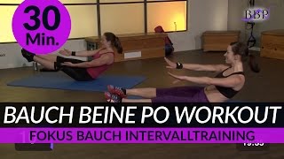 30 Min Bauch Beine Po BBP Workout to tune your Bauch Core Abs Oblique [upl. by Rosenberg392]