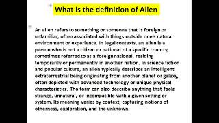 what is the definition of alien [upl. by Narib]