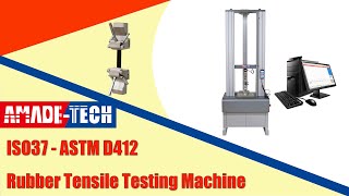 Rubber and Elastomer Tensile Test  ASTM D412 amp ISO 37  AmadeTech Rubber Tensile Testing Machine [upl. by Neehcas]