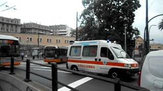 Ambulanza della Croce Celeste Genovese di San Benigno in sirenaAVI [upl. by Yzdnil]