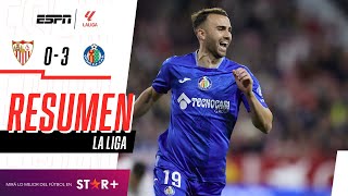 ¡LOS AZULONES GOLEARON AL BLANQUIRROJO EN SU CASA  Sevilla 03 Getafe  RESUMEN [upl. by Alletniuq]