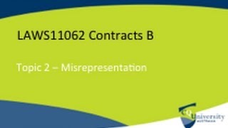 Misrepresentation in Contract Law [upl. by Brodsky]