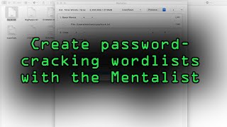 Create Custom Wordlists with the Mentalist for BruteForcing Tutorial [upl. by Grosmark]