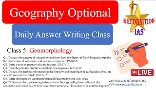 Daily Answer Writing Class 05 l Geomorphology l UPSC 2025 l Geography Optional [upl. by Il86]