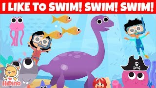 Elasmosaurus Like To Swim  Dinosaur Songs  HiDino Kids Songs [upl. by Simonne710]