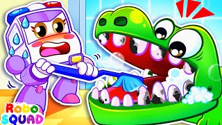 Brush Your Teeth Song 👨‍⚕️🦷 Doctor Checkup Song  Nursery Rhymes  RoboSquad Kids Songs [upl. by Oilasor405]