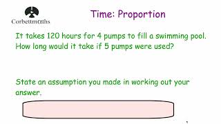 Proportion and Time  Corbettmaths [upl. by Eiduam]