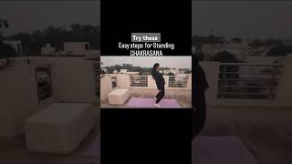 Wide legged Standing chakrasana tutorial youtubeshorts yoga [upl. by Tobin]