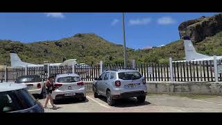 Scary Nose Wheel First Winair Twin Otter Landing In St Barth [upl. by Leiram919]