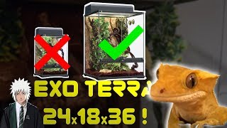 NEW Crested Gecko Vivarium MASSIVE Exo Terra 24x18x36 June 2018 [upl. by Adirem]