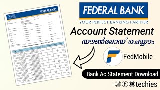 How To Download Federal Bank Account Statement  Malayalam federalbank [upl. by Ridglee]