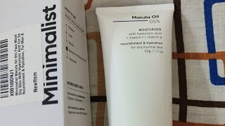 Minimalist Marula Oil 5 Face Moisturizer Unboxing and Review [upl. by Lrigybab]