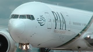 HD Boeing 777  PIA  Extreme Close Up  Manchester Airport [upl. by Absa]