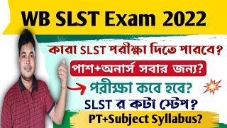 WB New SLST Exam 2022 SLST Exam Notification SLST Eligibilty SLST Syllabus PT amp Subject [upl. by Erdda702]