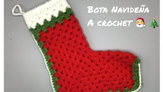 Bota Navideña a crochet con hexágono granny🎄🎄 [upl. by Enilrek]