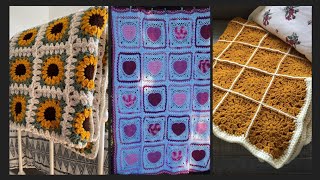 Quick granny square blanket  Easy crochet blanket Patterns [upl. by Kaycee]