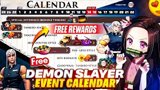 DEMON SLAYER EVENT CALENDAR 😍  DEMON SLAYER EVENT CONFIRM DATE  FREE FIRE NEW EVENT [upl. by Welles]