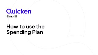 Quicken Simplifi  How to use the Spending Plan feature [upl. by Elyssa293]