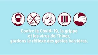 Assurance Maladie  gestes barrières quotcontre le covid19 la grippe et les virus de lhiverquot Pub 30s [upl. by Tompkins]