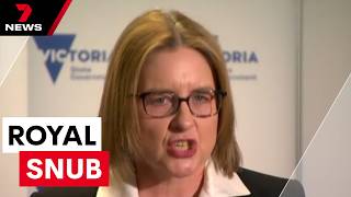 Victorian Premier Jacinta Allan refuses to meet Royals in Canberra  7NEWS [upl. by Retsevlys]