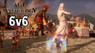 Massive 6v6 Infinite Resources Battle Legendary AI  Age of Mythology Retold BETA [upl. by Leasi367]