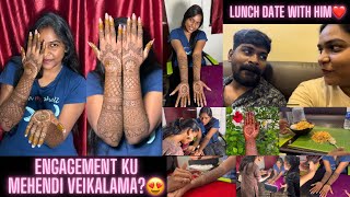 Engagement Mehendi veikalamaa😍 Lunch date with fiancé 🙈 Engagement preparation 🥰Jaicy Victoria [upl. by Nonaihr]