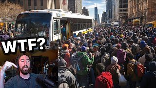 Migrants Flood NYC To Avoid Trump Deportations  Asmongold Reacts [upl. by Melicent]