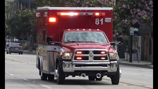 Ambulance with siren and lights in Pasadena California [upl. by Zelde]