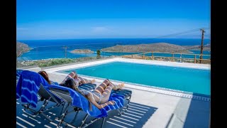 Seaview Villa A Tranquil Hillside Retreat Overlooking Elounda Bay Crete [upl. by Sokem]