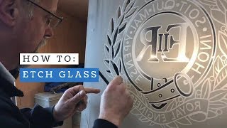 How To Etch Glass  Sand Blast Carving Technique  Royal Engineers Cap Badge [upl. by Eelessej]