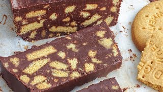 No Bake Chocolate Biscuit Cake Recipe  Only 4Ingredients  Happy Foods Tube [upl. by Eenerb]