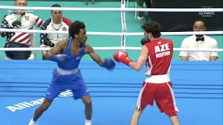 Roscoe Hill USA vs Nijat Huseynov AZE World Olympic Qualifiers 2024 QFs 51kg [upl. by Nadeau970]