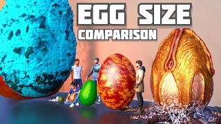 Realistic Egg Size Comparison  Animal Egg  Godzilla Egg  Monster Egg [upl. by Ajaj793]