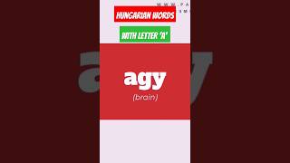 Hungarian words with Letter A Pt 1 [upl. by Nyrhtakyram822]